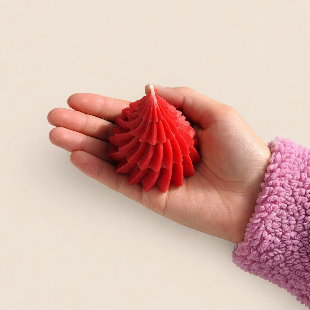 Christmas Tree Candle Red