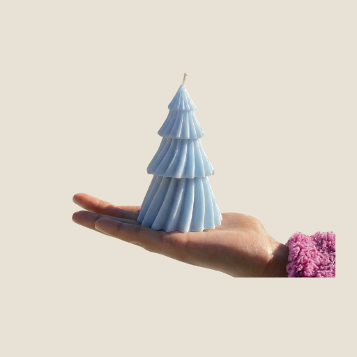 Christmas Tree Candle sky blue