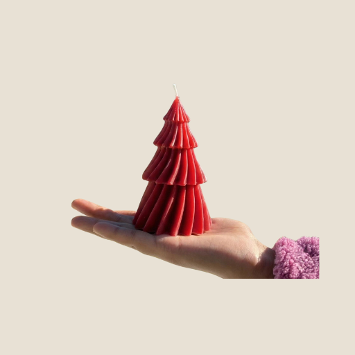 Christmas Tree Candle Red